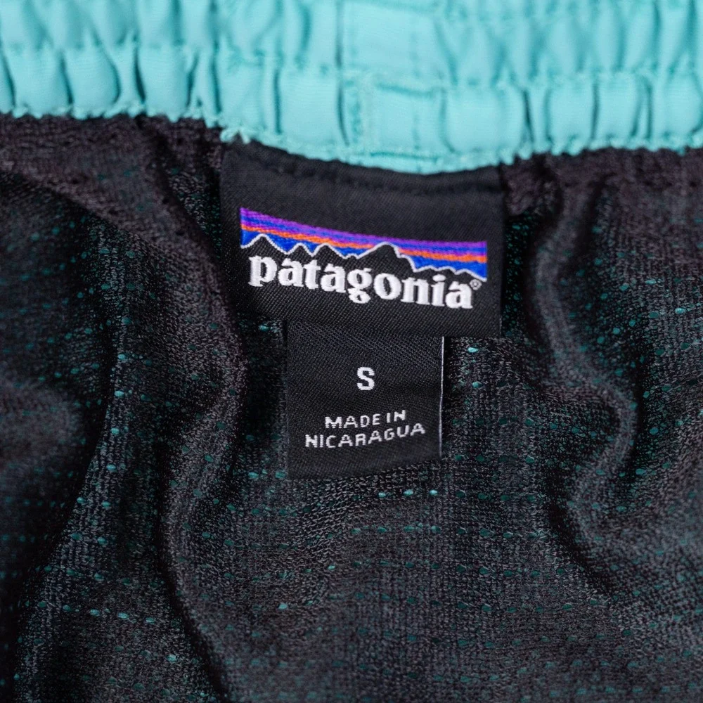 Patagonia Baggies Shorts 5 Inch Mens Small Teal Nylon Swim Trunks Lined 57022
